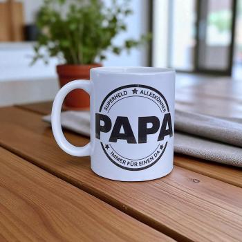 Keramiktasse Papa personalisiert Namenstasse Vatertag Kaffeetasse Kaffeebecher Teetasse - Artikel Nr. 1100061